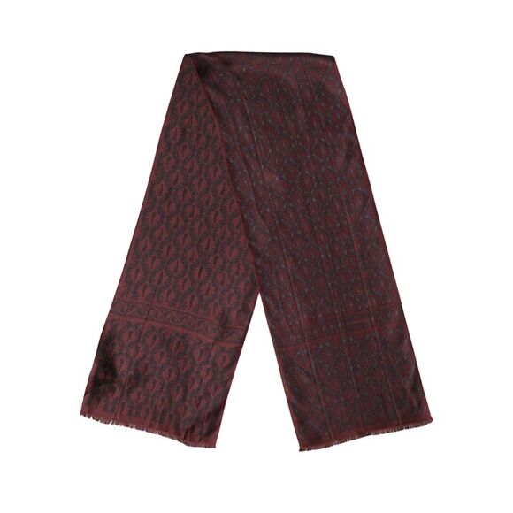 Dolce & Gabbana Burgundy Black Silk Paisley Foulard 135cm X 22cmMen's Scarf